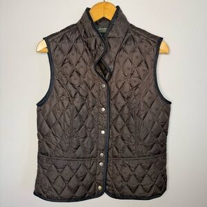 Eddie Bauer Brown Quilted Down 650 Button Down Vest | L